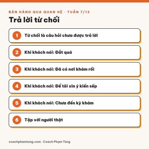 Bán hàng qua quan hệ, Tuần 7/13: Trả lời từ chối