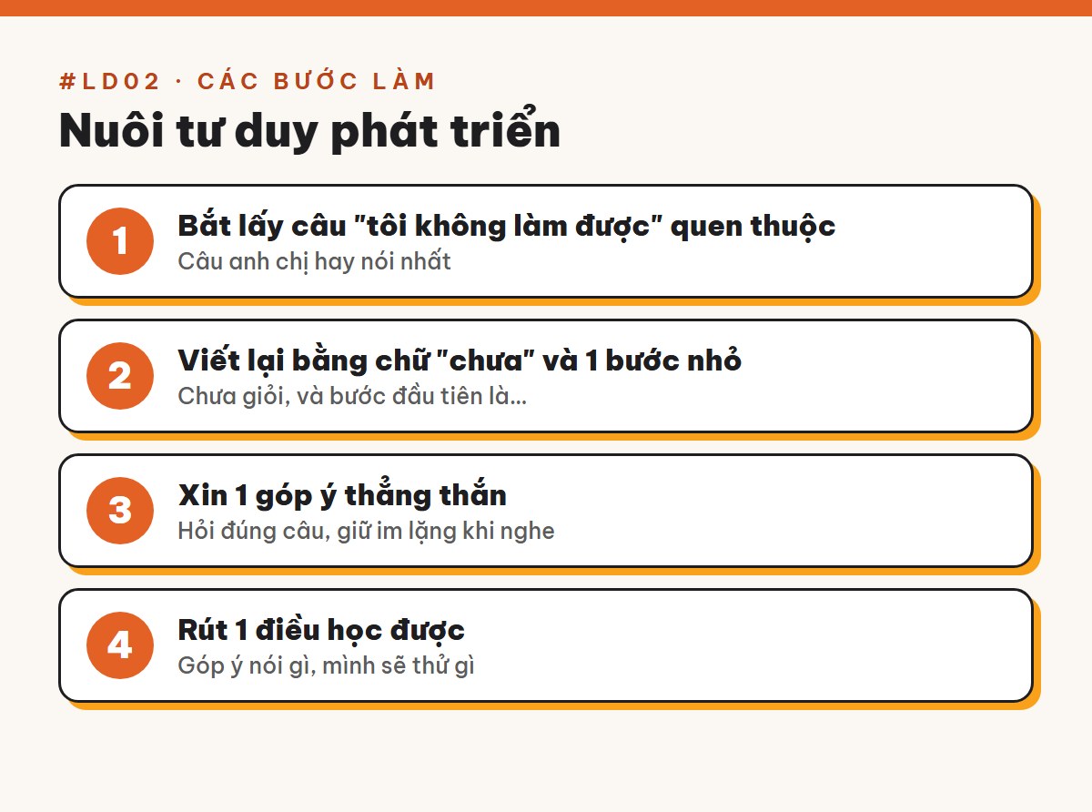 Các bước làm bài Nuôi tư duy phát triển