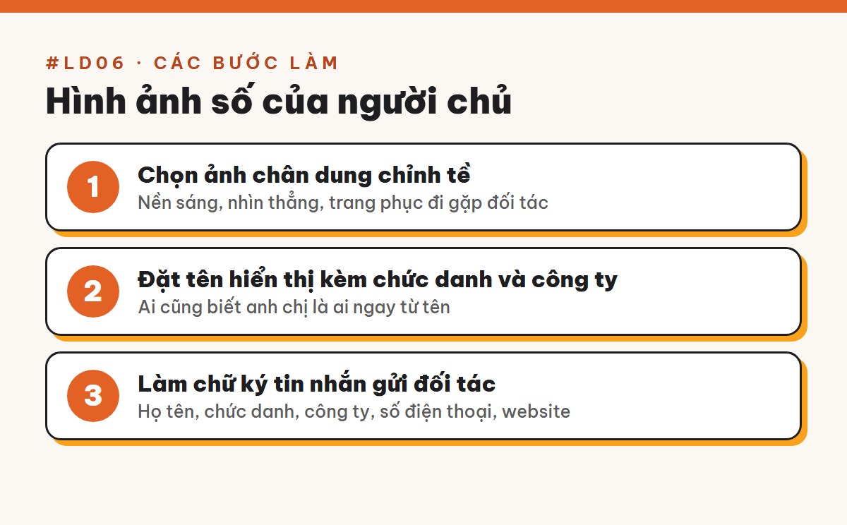 Hình ảnh số của người chủ: đổi ảnh đại diện Zalo trong 15 phút để đối tác nhìn là biết ai đang dẫn dắt