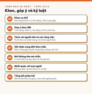 Tuần 10/13 · Khen, góp ý và kỷ luật: nói thẳng mà vẫn giữ được tình