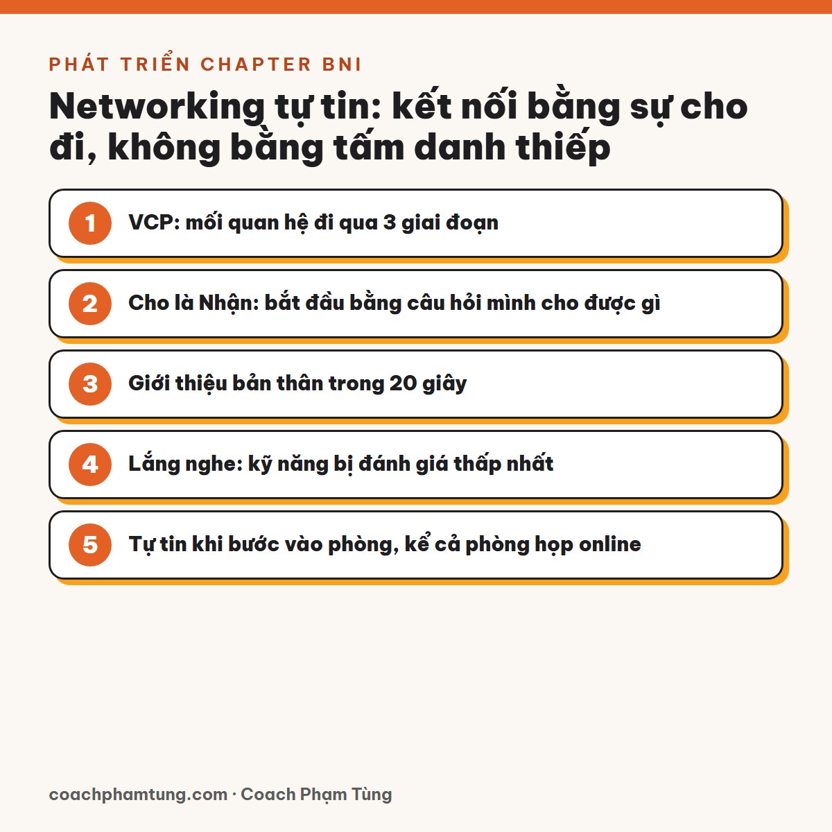 Networking tự tin: kết nối bằng sự cho đi, không bằng tấm danh thiếp