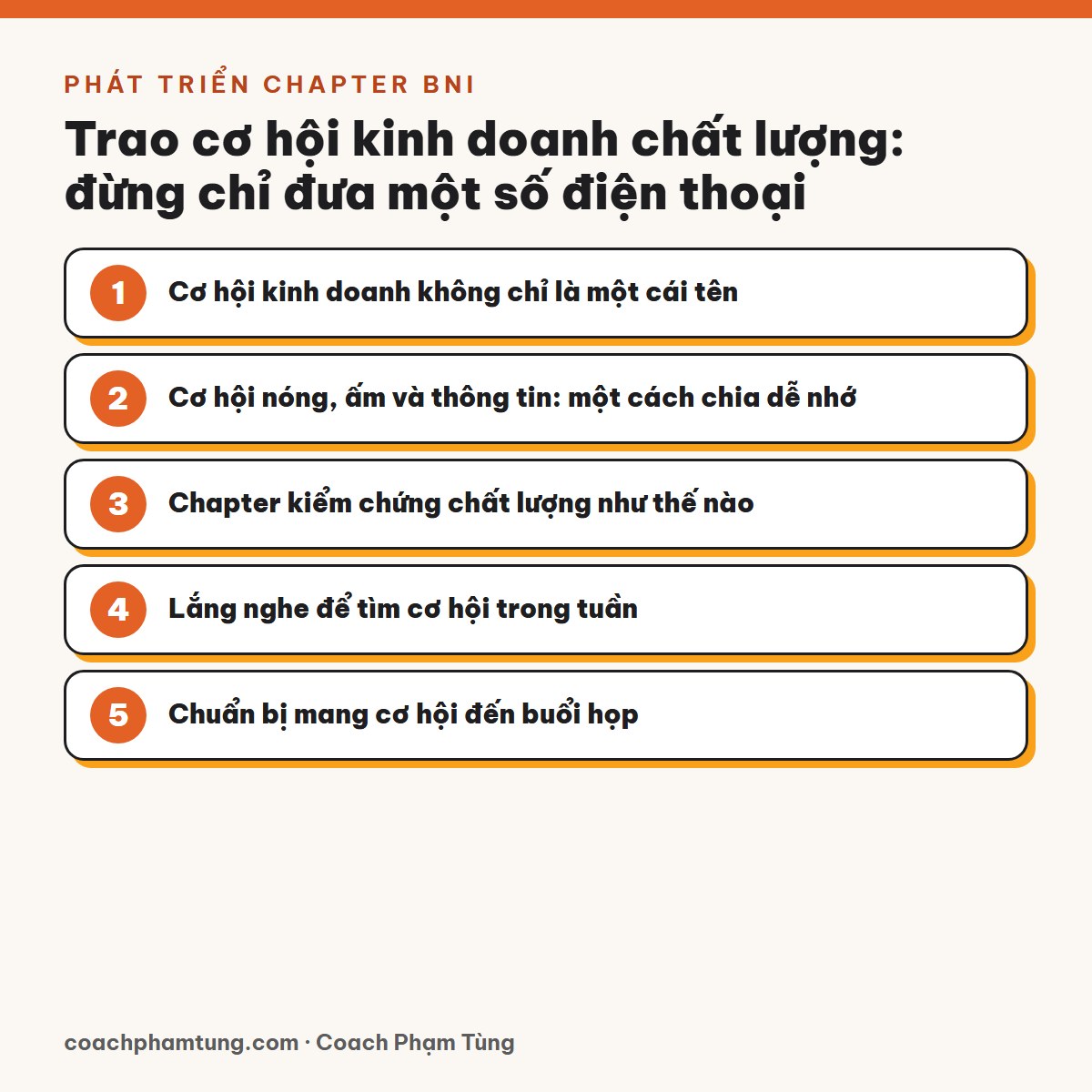 Trao cơ hội kinh doanh chất lượng: đừng chỉ đưa một số điện thoại